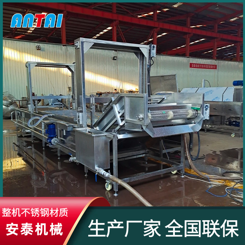 供应冻鸭脖解冻机 鸭脖焯水漂烫机 手撕鸭脖加工全套流水线设备