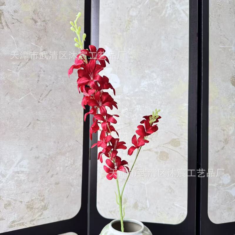 仿真2叉小飞燕草婚庆路引假花束 室内装饰新款花朵婚礼堂插花|undefined