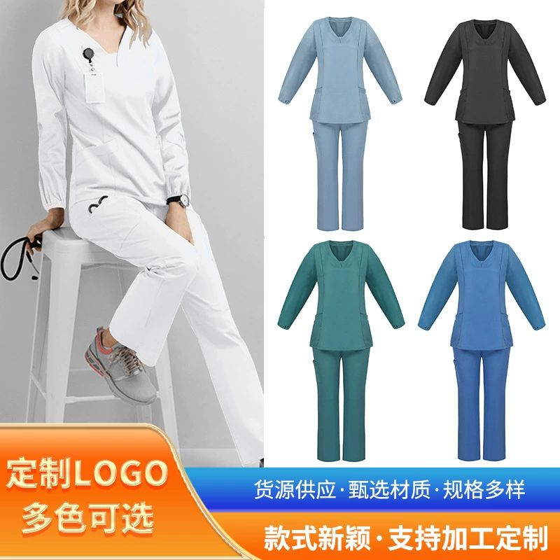 Трансграничная осенне-зимняя одежда с длинными рукавами для ручной стирки Костюм с разрезом Мужская и женская Хирургическая Одежда Изоляционная Хирургическая Одежда для больниц Одежда для врача и медсестры