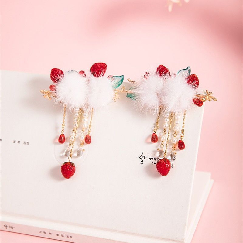 儿童古风发饰汉服小女孩风假发辫子发夹女童公主流苏新年头饰代发