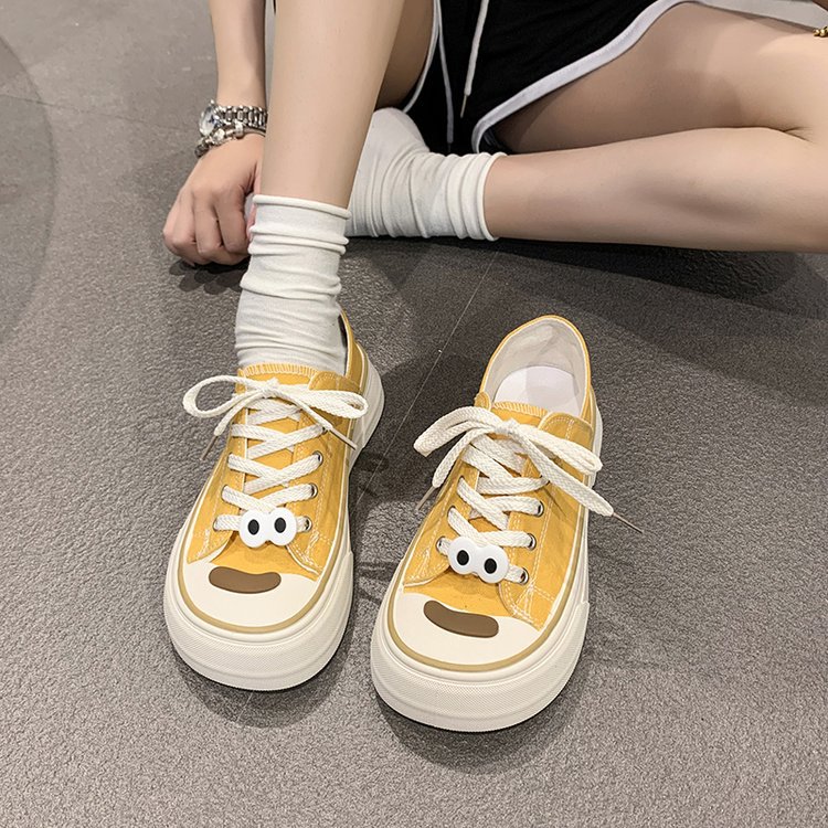 Flat Canvas Shoes Women's Shoes 2024 Summer Puppy Pattern Foot Two and A Half Drag Soft Bottom Cute Cartoon Shoes._voghion.com