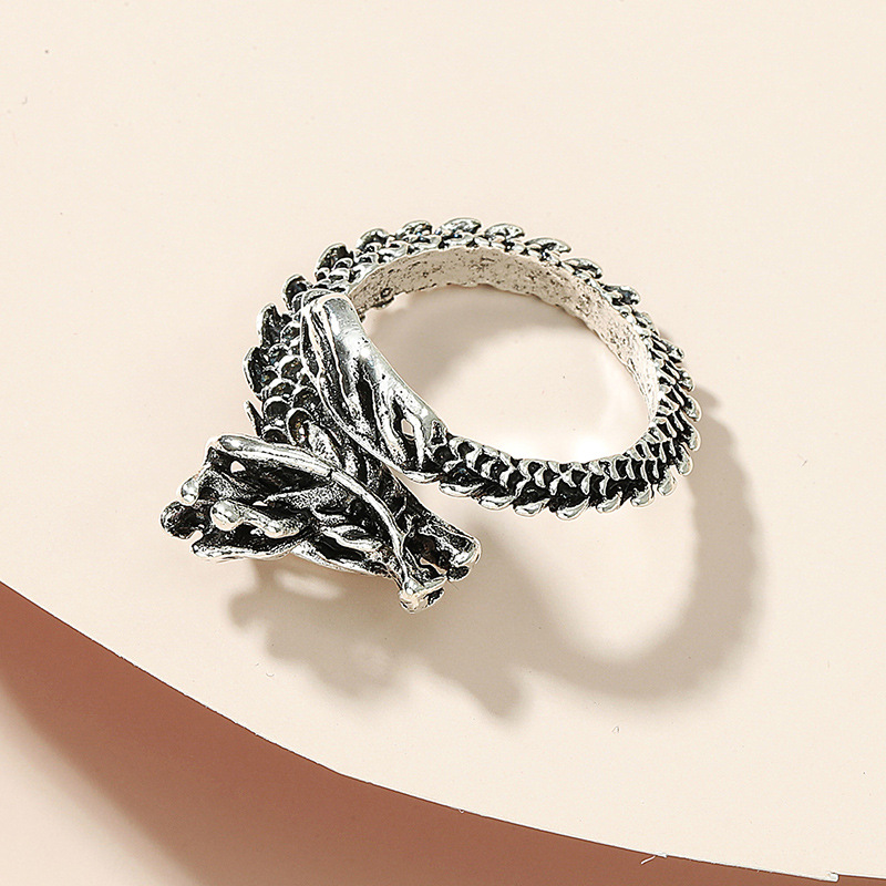 Retro Domineering Dragon Alloy Ring display picture 3