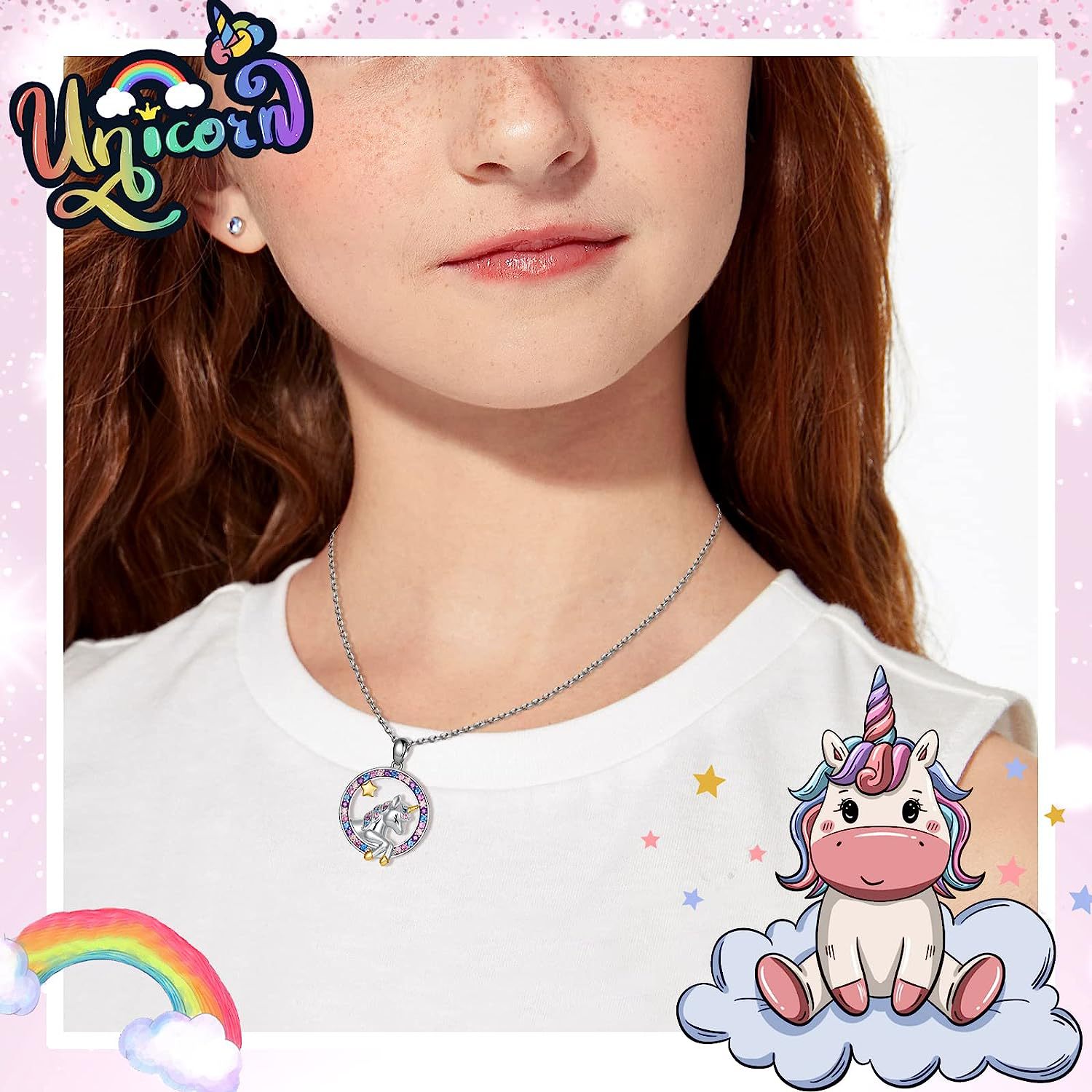 Heißer Verkauf Cartoon Einhorn Legierung Halskette, Nette Regenbogen Pony Schmuck Zubehör, Mädchen Geburtstag Geschenk_voghion.com