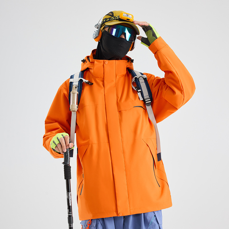 男女户外石墨烯冲锋衣男女三合一可拆卸两件套防风防水保暖登山服|undefined