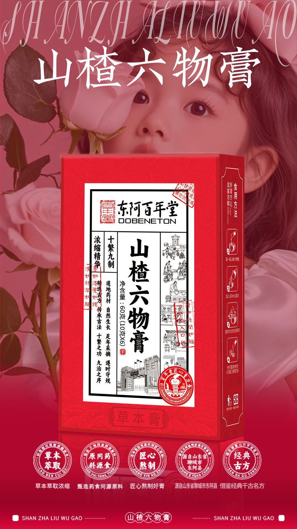 Hawthorn Six-Herb Paste (Shan Zha Liu Wu Gao) — Traditional Herbal Paste with Jinei Jin, 160g overview