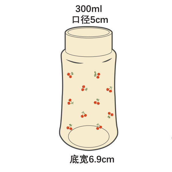 高颜值不锈钢杯盖樱桃杯PPSU奶瓶防摔便携樱桃水杯随手杯摇摇杯|undefined