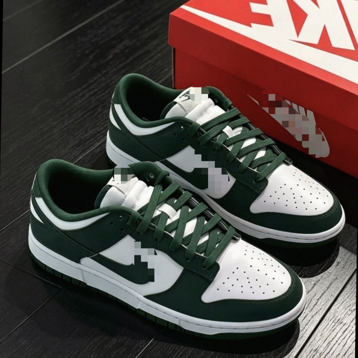 & Summer pure white and green low-top American campus-style unisex retro street sneakers, versatile and easy to match