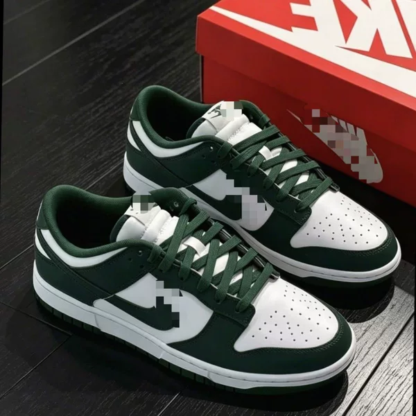 & Summer pure white and green low-top American campus-style unisex retro street sneakers, versatile and easy to match