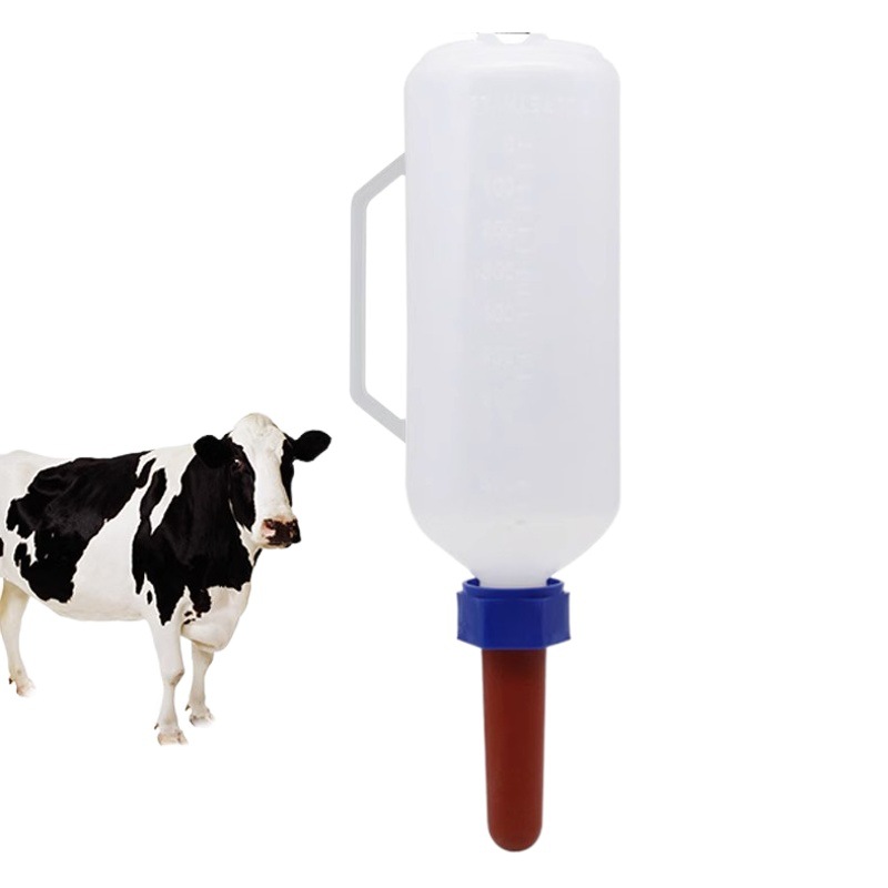 Olla de leche exclusiva transfronteriza para ganado vacuno y ovejas botella de alimentación engrosada pezón de silicona ternero Cordero botella de alimentación olla de leche veterinaria