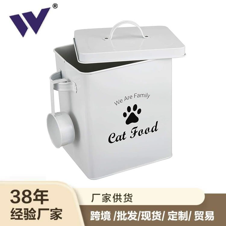 Прямая поставка с фабрики большая емкость белый простой ведро для хранения зерна для кошек и собак запечатанный портативный зерновой бак для кошек