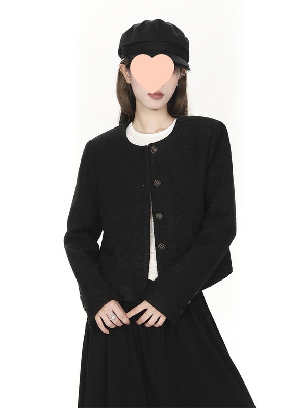 春季小香风外套女黑色毛感宽松休闲2025新款设计感法式上衣|undefined