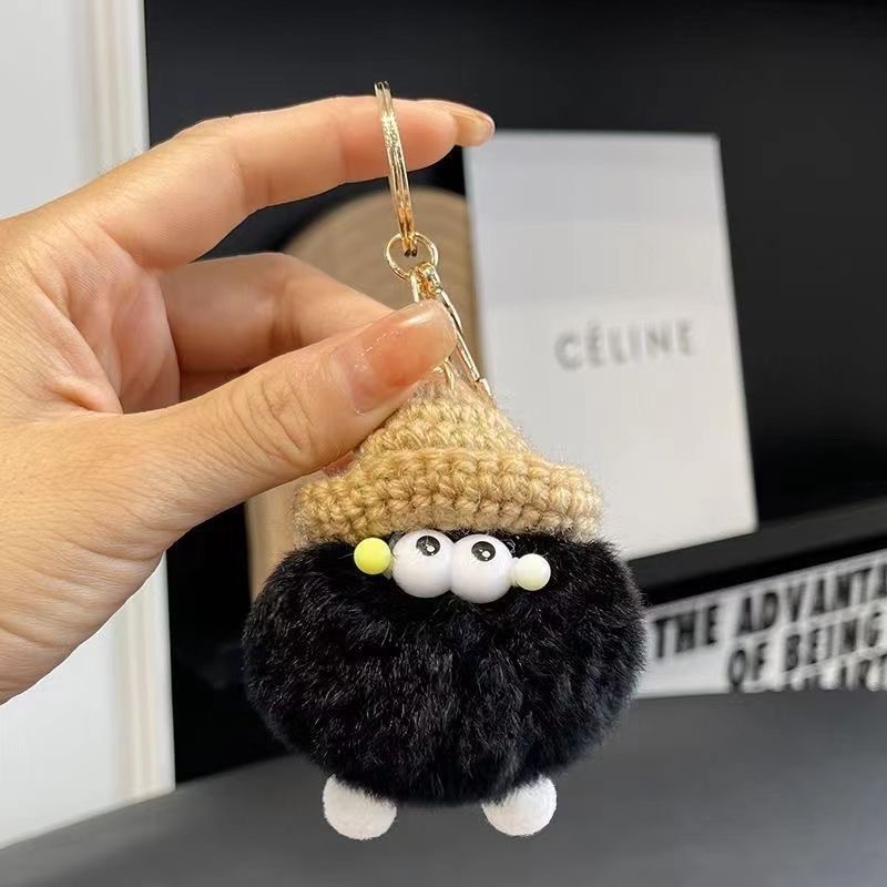 Imitación coreana de pelo de pimples, feos y lindos frijoles, colgantes de peluche, muñecas de dibujos animados, bolsos colgantes, bolsos colgantes, llaveros