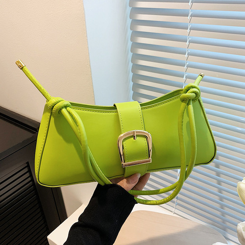 Trendy texture fashion bag for women  new personality fashion ins simple solid color crossbody shoulder armpit bag