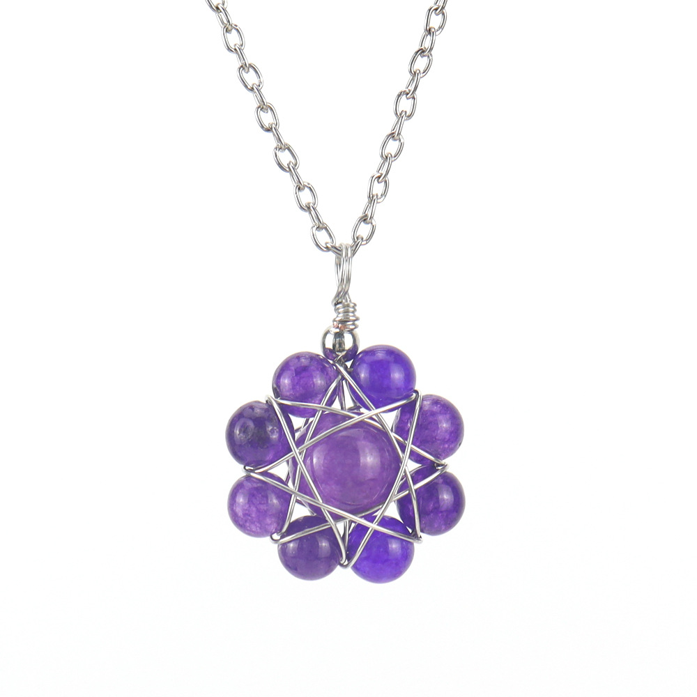 Simple Style Flower Crystal Handmade Pendant Necklace 1 Piece