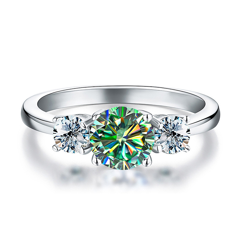 Anillo de plata esterlina s925 anillo de mujer de oro europeo y americano de lujo 3 quilates anillo de piedra de mosaico colorido