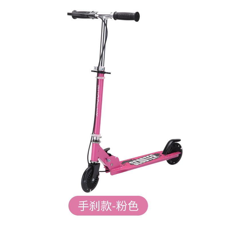 Manufacturers sell aluminum alloy 2-8 handbrake pedal two-wheeled student scooter aluminum alloy foldable scooter