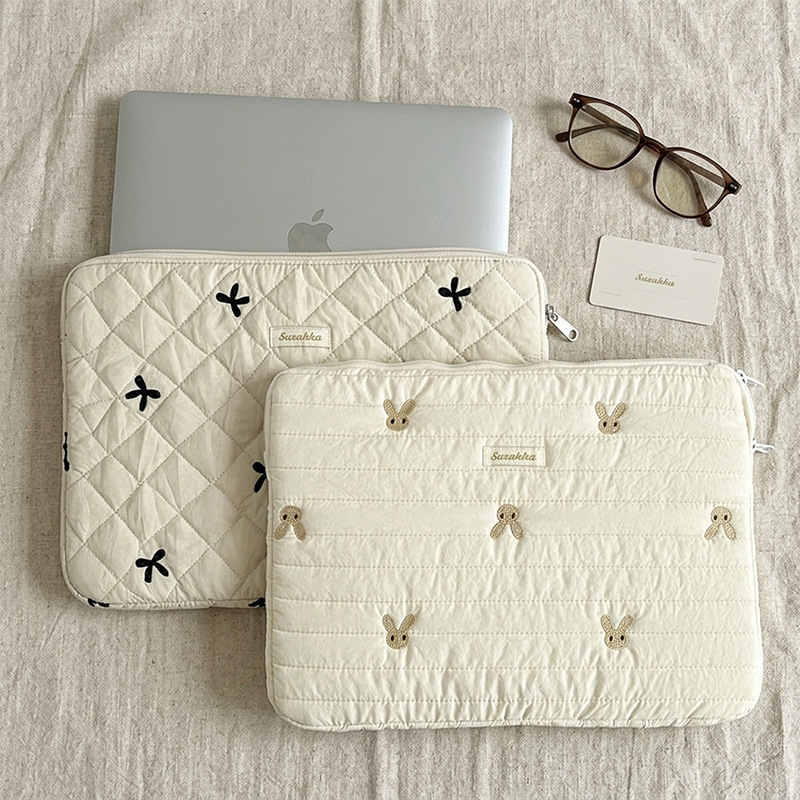 [New Product] Ins Tablet Computer Storage Bag with Diamond Embroidery Bow 11/13/ 15inch Notebook Storage Bag