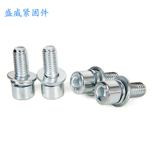 Grade 8.8 cylindrical head hexagonal three-combination screws galvanized cup head hexagonal three-combination screws