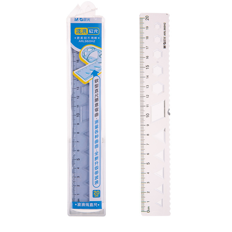 Morning Light ARL960H1 Multi-Size Flexible Ruler Straight Ruler Wave Ruler Drawing Drafting Student Multifunctional Graduated Scale