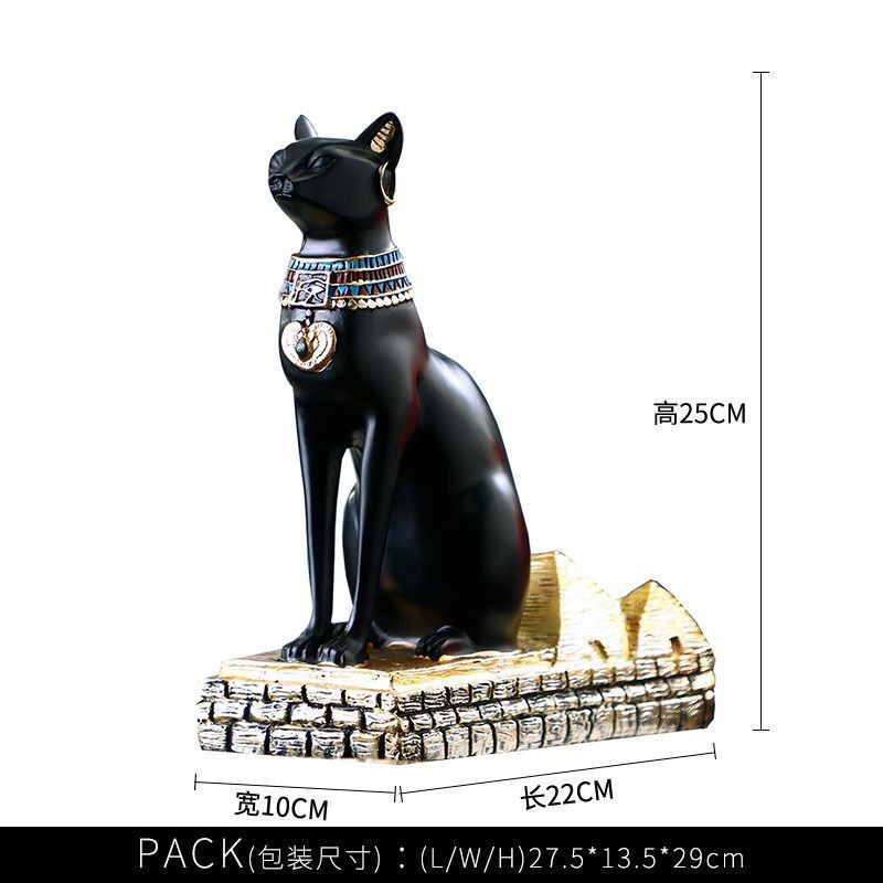 北欧レトロな招き猫の装飾品エキゾチックなエジプト猫神リビングルームワインキャビネット寝室オフィス装飾|undefined