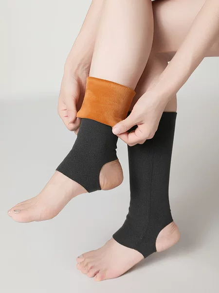 Calf Warm Old Cold Leg Socks Women's fleece-lined Thickened Cold-proof Leg Long Sleeve Autumn and Winter Ankle Socks