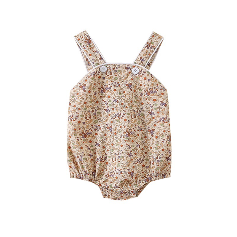 Estilo coreano niñas bebé Correa mameluco ins verano recién nacido bebé vaina floral todo fósforo triángulo gateando