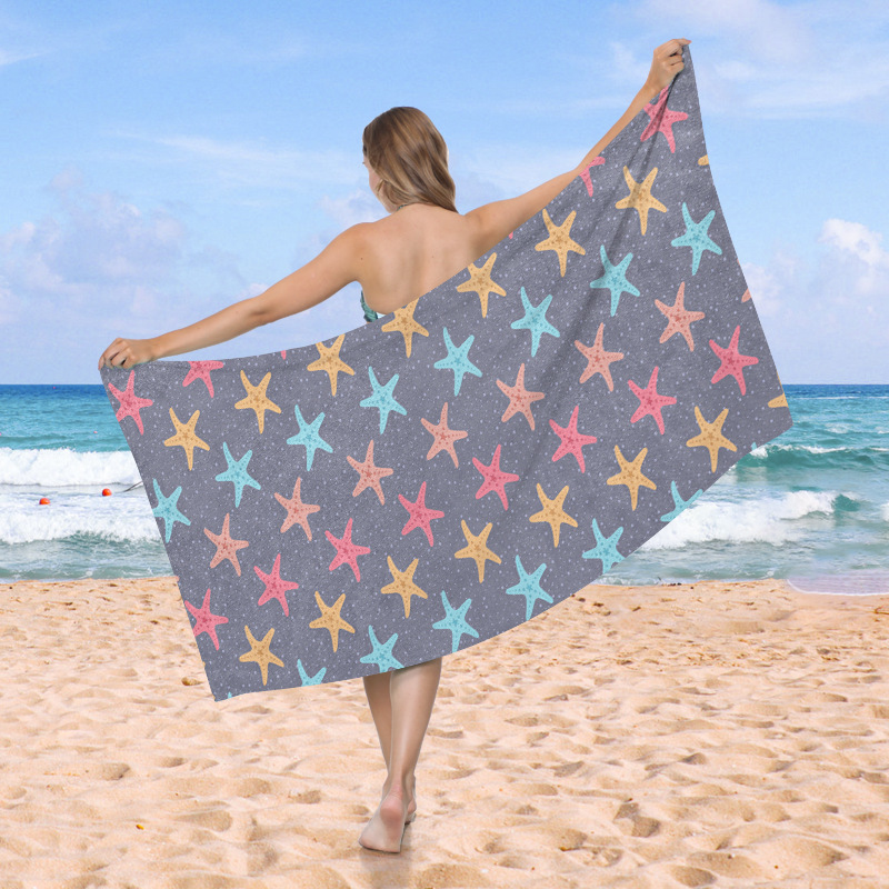 Microfibra transfronteriza tela de hormigas impresa toalla deportiva natación absorción sudor rápido secado toalla de baño de playa al aire libre