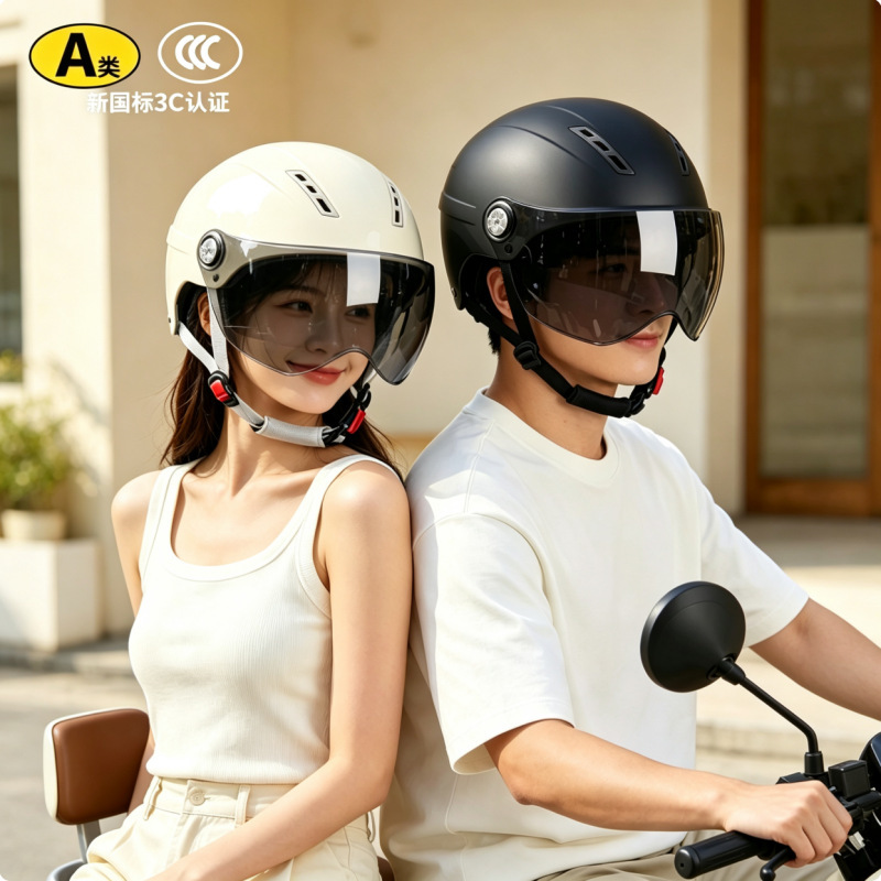 3C certified electric vehicle helmet for men and women, suitable for summer, sun protection, UV protection, safety helmet, anti-fall, breathable cycling helmet 3C certified electric vehicle helmet for men and women, suitable for summer, sun protection, UV protection, safety helmet, anti-fall, breathable cycling helmet