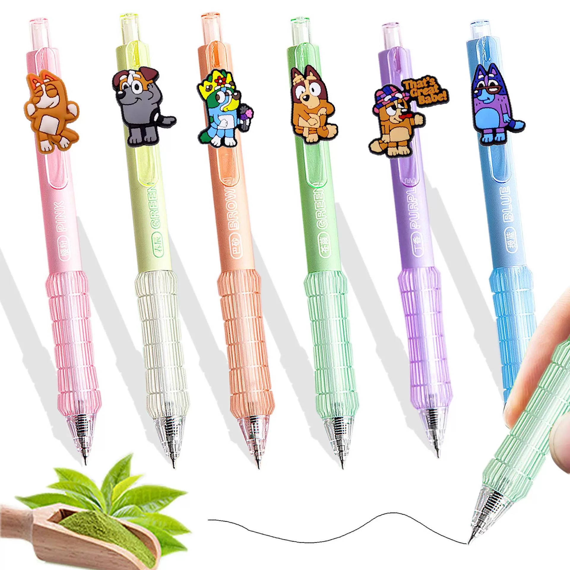 Ручка Amazon Puppy Bluey, гелевая ручка Shein Press, красочный держатель для ручек, канцелярские принадлежности, офисный подарок, ручка