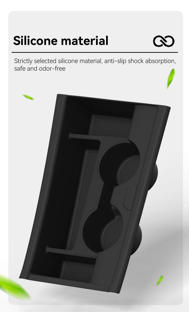 Suitable for 25 models of Hyundai KONA, this center console cup holder cover is a silicone protective and anti-slip mat, a car accessory for modification