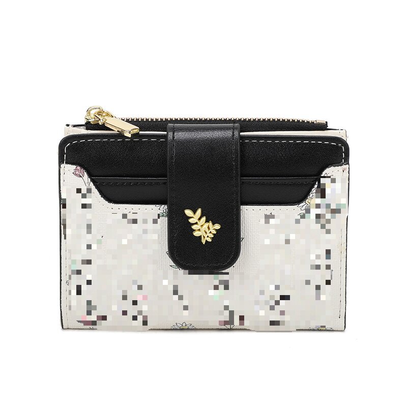 2025 primavera transfronteriza floral señoras corto, fresco, delgado, monedero de varias tarjetas