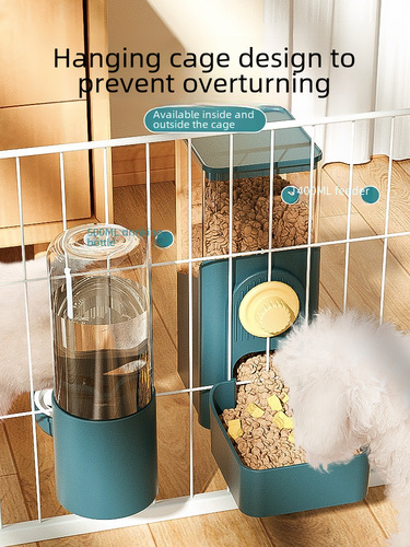 Pet automatic feeder for cats and dogs hanging water dispenser cage cat bowl drinking water hanging kettle supplies