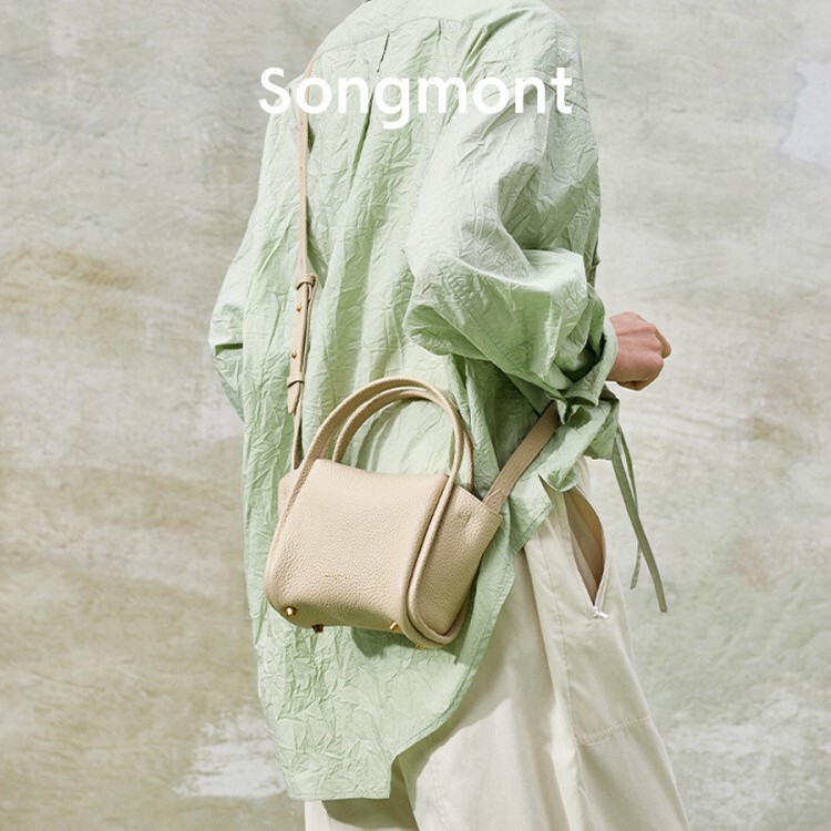 In Stock Songshan Xia Yuanbao Bag Mini Vegetable Basket First-Layer Cowhide Leather Handbag Crossbody Mini Small Phone Bag