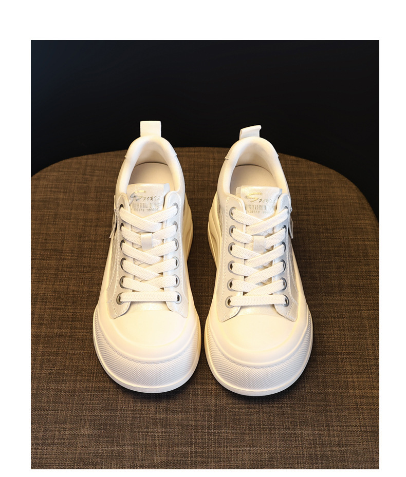 Giày sneaker nữ đế dày tăng chiều cao phong cách Hàn Quốc, đế xốp mềm thoải mái — Xám ngọc trai chi tiết 13