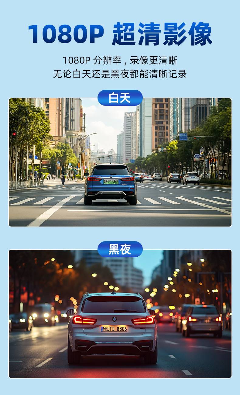 Car dashcam camera 9~36V wide voltage AHD1080P/720P dual control universal high-definition night vision lens