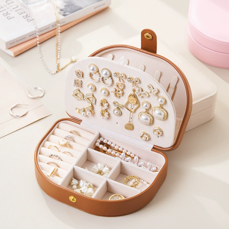 新款精致2025饰品盒黄金首饰收纳盒耳钉项链戒指盒旅行饰品收纳盒