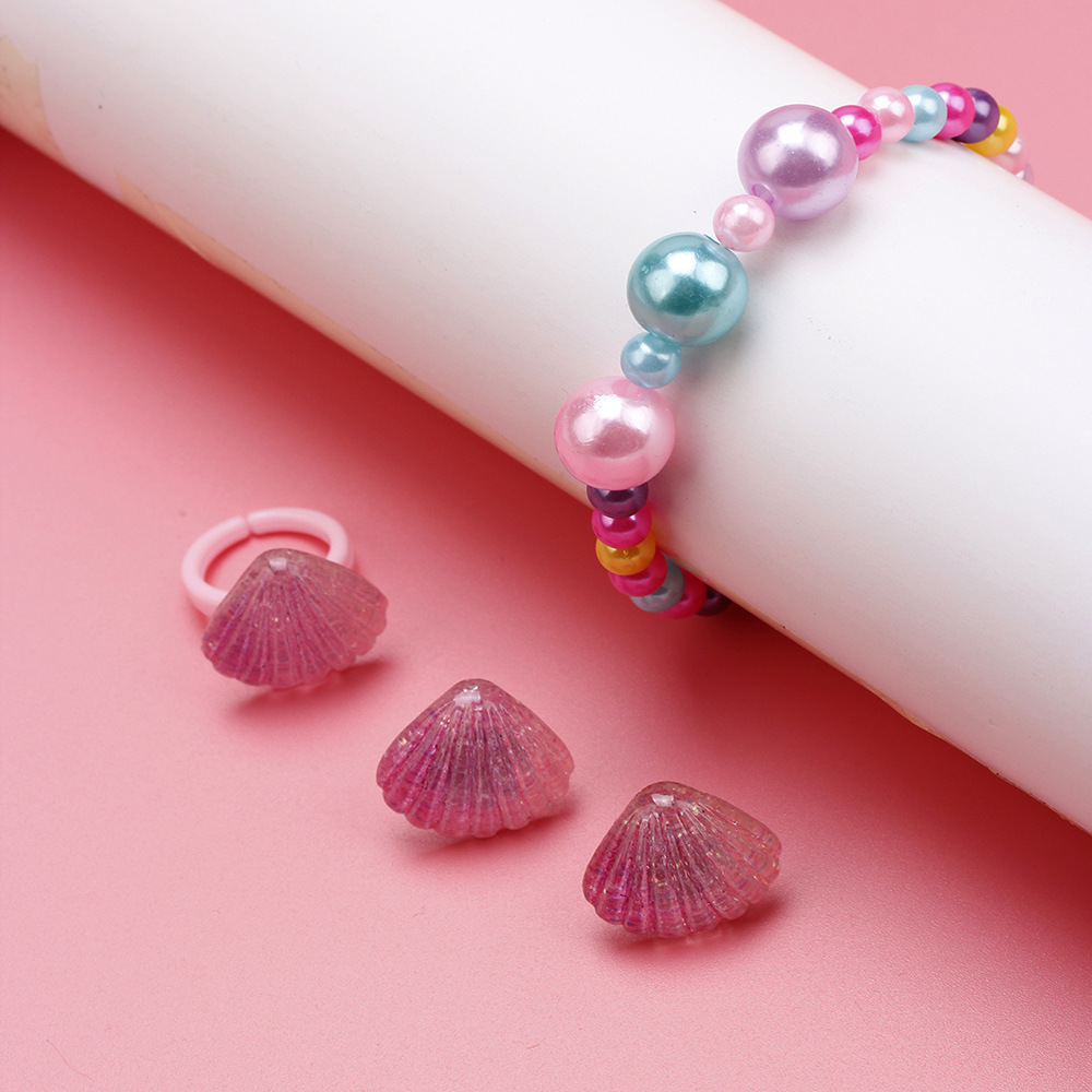 Beach Shell Plastic Beaded Rings Earrings Necklace display picture 2