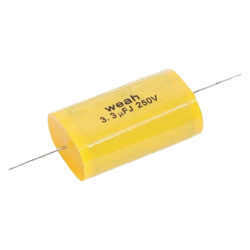 Прямые продажи с фабрики 250 В 3,3 мкФ WEAH конденсатор делителя звуковой частоты желтый плоский безэлектродный осевой тройной конденсатор