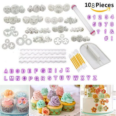 Plastic set, compact mold, fondant, 108 pieces