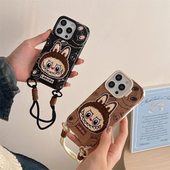 立体刺繍布iPhone14/13適用12/11リンゴ16/15promax携帯ケース転倒防止
