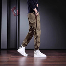 潮牌工装裤男宽松束脚休闲裤春秋新款设计感裤子男个性时尚哈伦裤