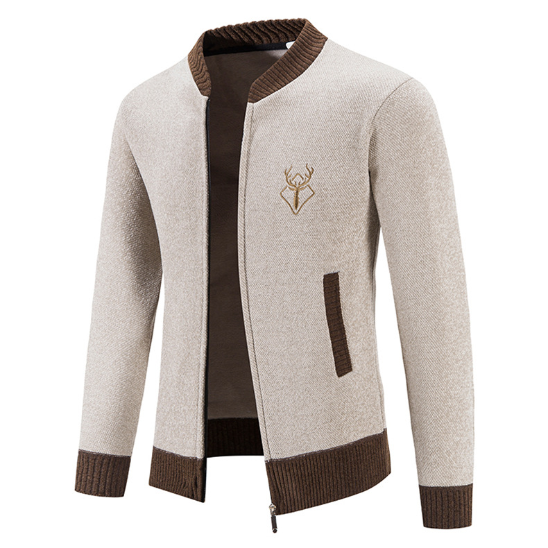 Felpa con cappuccio e cerniera foderata in pile da uomo – Cardigan oversize stile streetwear coreano (poliestere antirughe, 5 taglie, orlo a coste)_voghion.com
