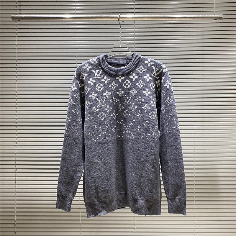High-Quality Source Lujia Brothers Logo Long-Sleeved Round Neck Knitwear Knitwear Loose Export Cross-Border