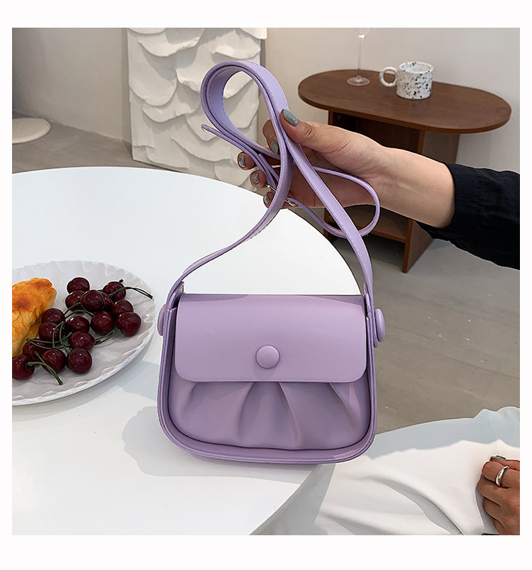 Wholesale Solid Color Shoulder Crossbody Saddle Bag Nihaojewelry display picture 135