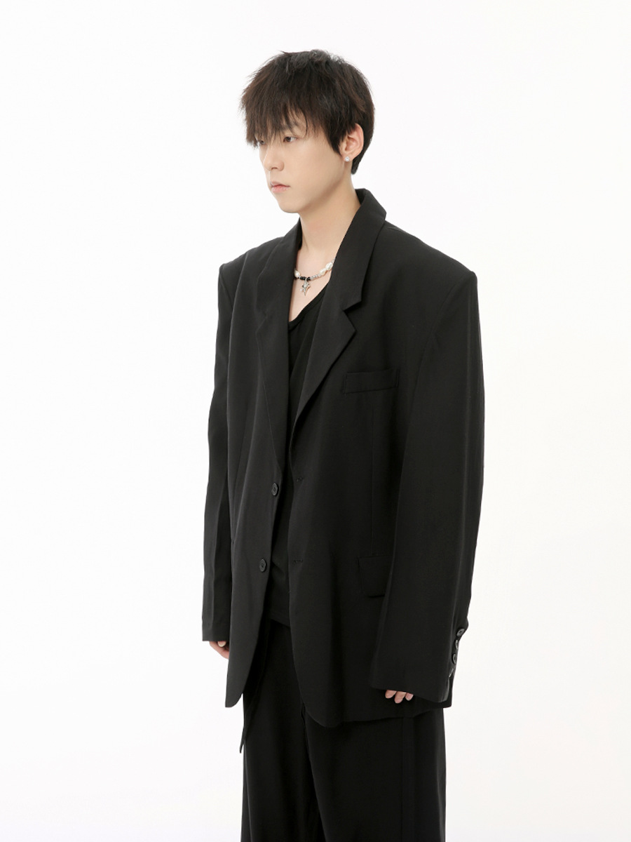 MTLCLOTHES para hombre | 2024 verano nuevo producto estilo suave coreano verdadero color sólido suelto traje casual de moda