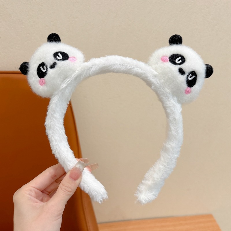 Caricatura encantadora para niños oso nuevo otoño invierno niñas peluche prensar el cabello banda de cabello no estrangulación cabeza cabeza alta cabeza