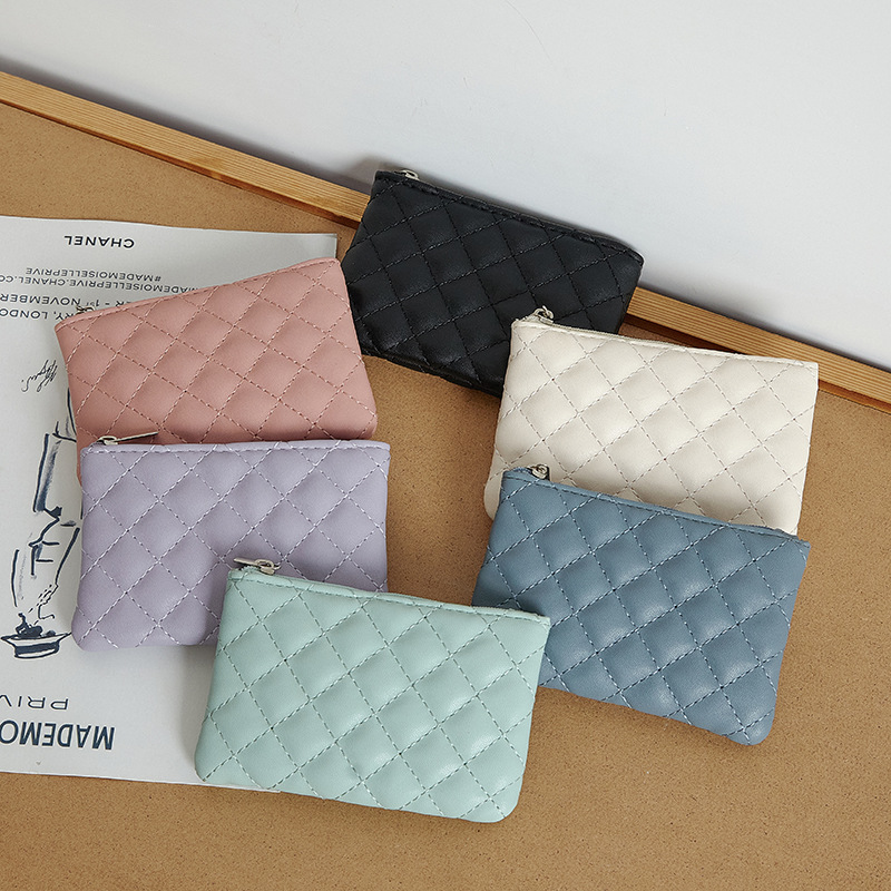 [in stock] 2023 New Lingge Short PU Soft Leather Coin Purse Cross-border Ultra Light Ladies Card Coin Bag
