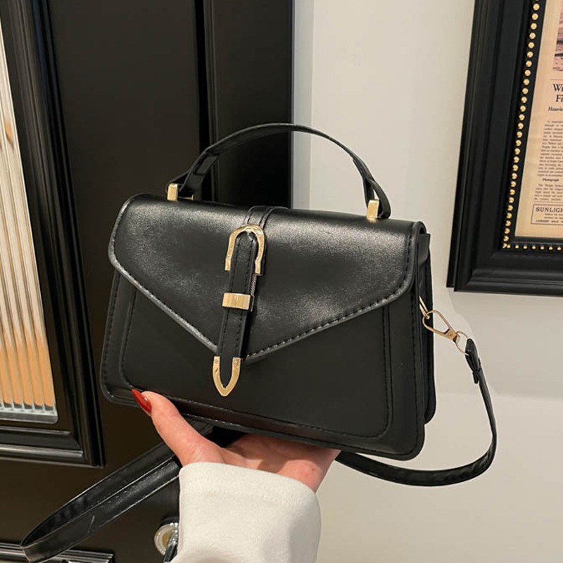 Bolso bandolera de moda con hebilla para el día a día y el tiempo libre, bolso pequeño cuadrado de mano._voghion.com
