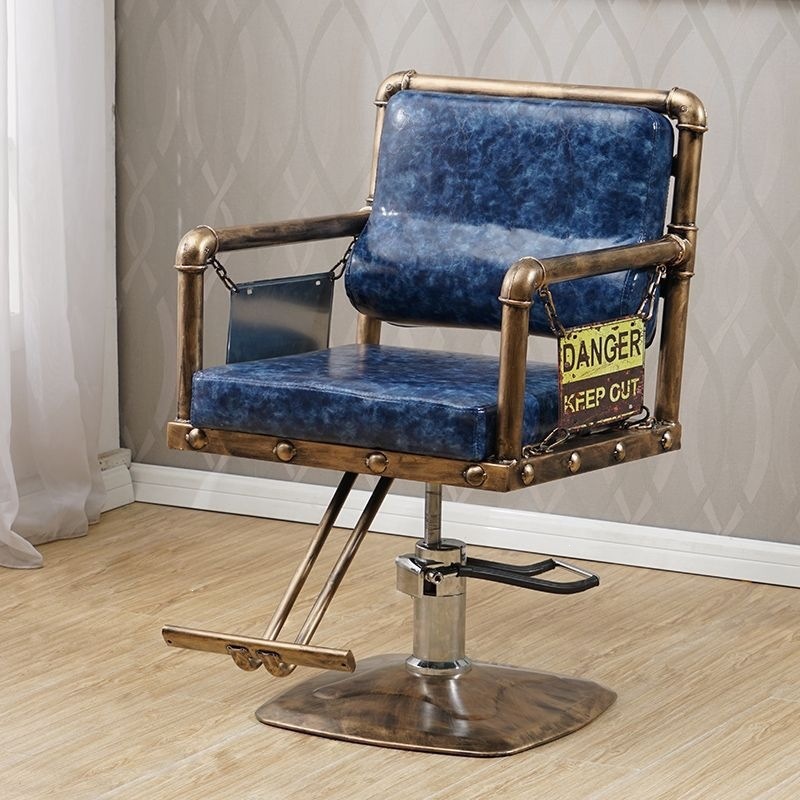 silla de peluquería especial de belleza salón de peluquería silla de elevación silla de pedal silla de hierro forjado corte de pelo corte de pelo retro image 22