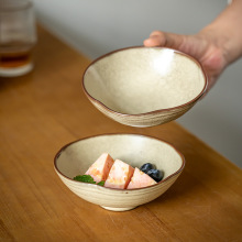复古侘寂风陶瓷碗米饭碗小碗批发创意异形碗家用餐具干饭碗蘸料碗